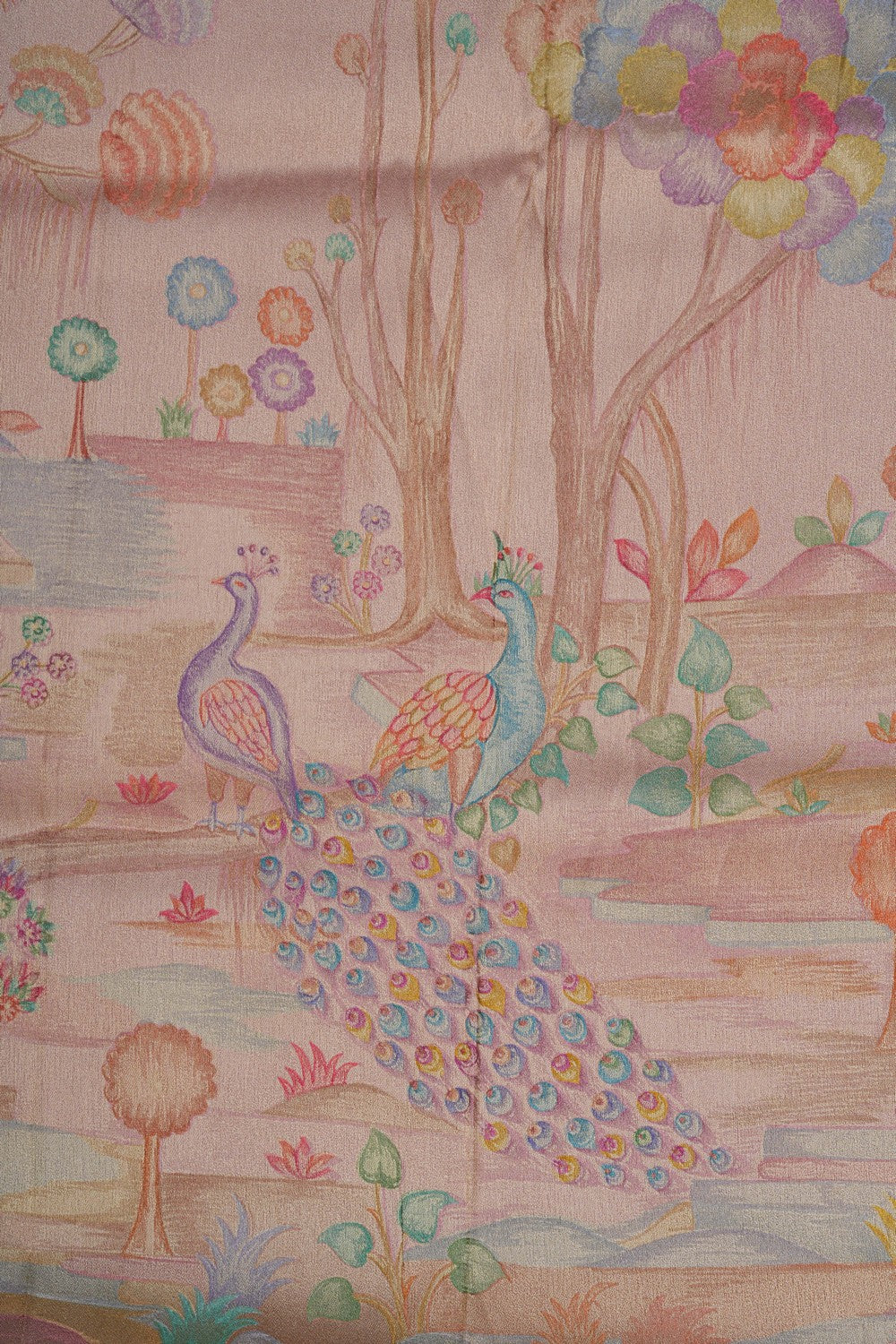 Image of Pastel Pink Silk Saree