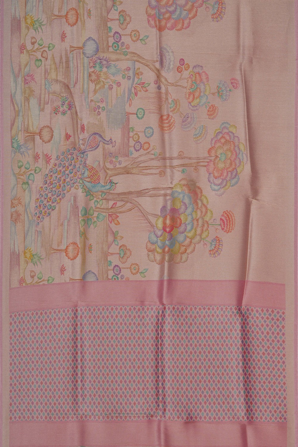 Image of Pastel Pink Silk Saree