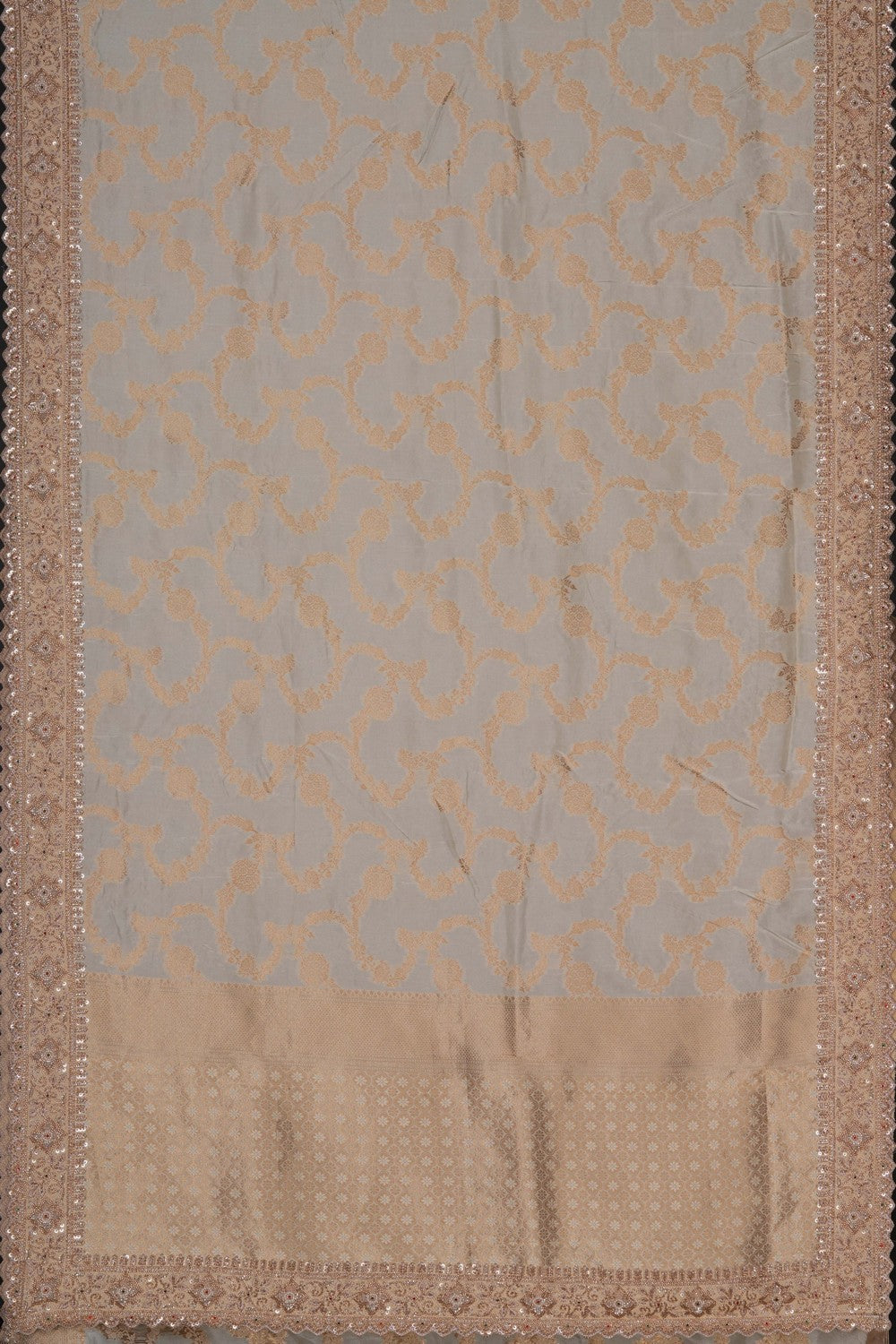 Image of Off-White Silk Saree