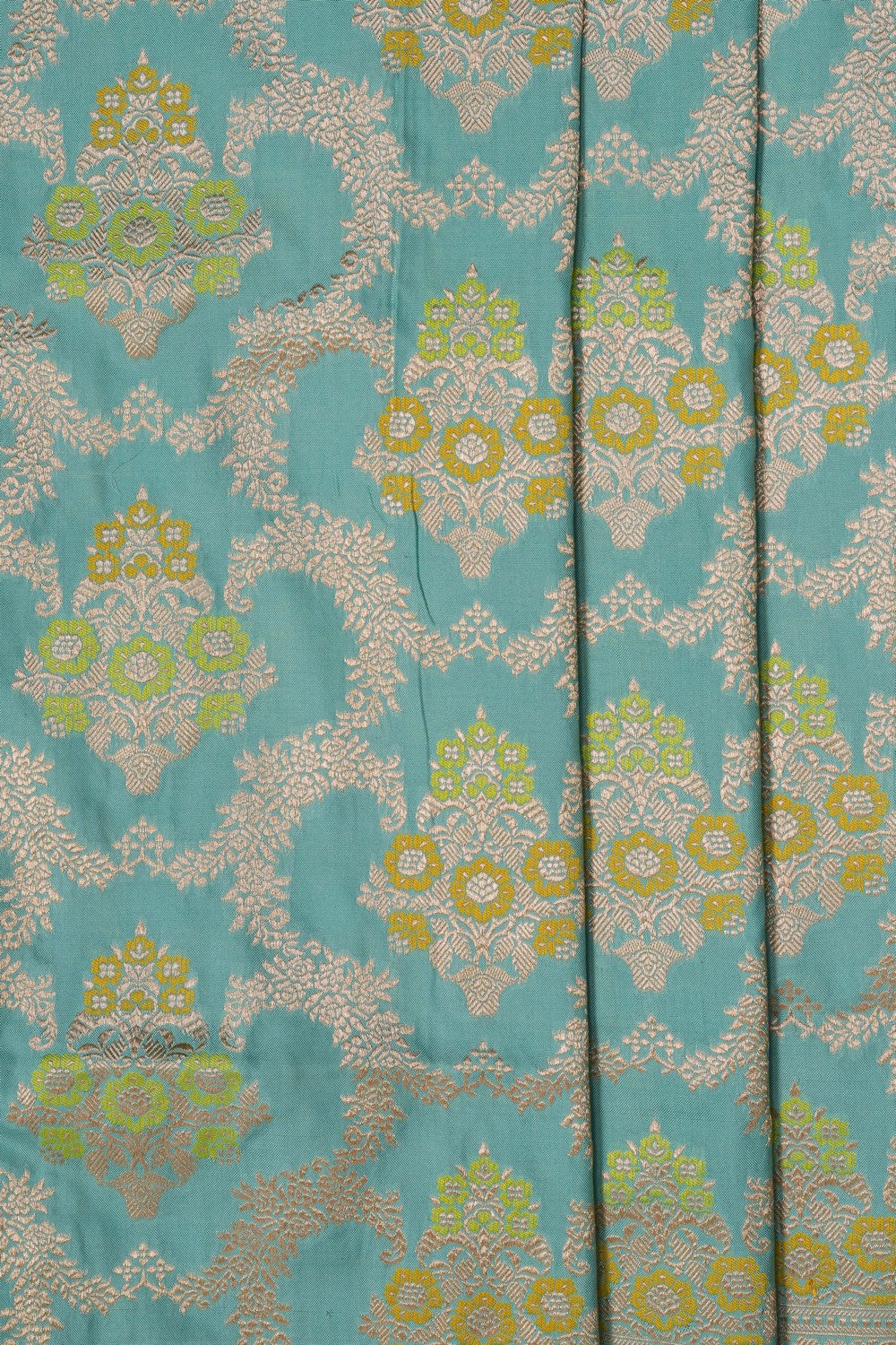 Image of Green Banarasi Silk Brocade Saree