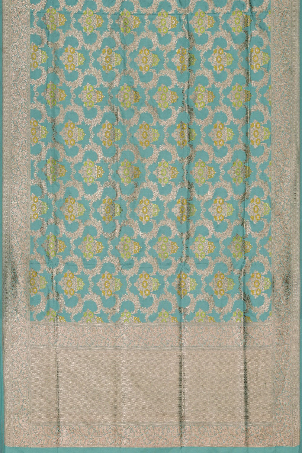Image of Green Banarasi Silk Brocade Saree