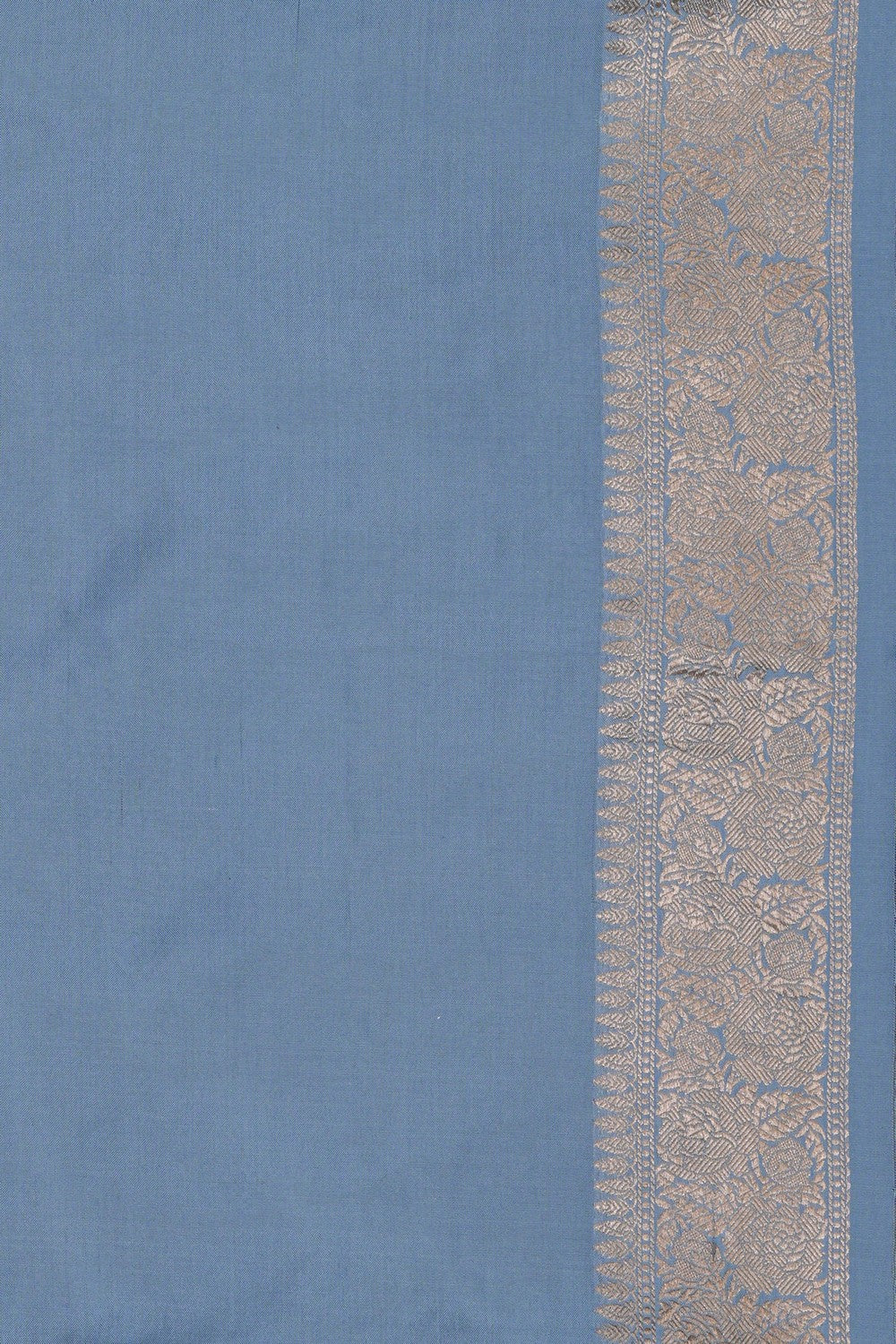 Image of Blue Banarasi Silk Brocade Saree