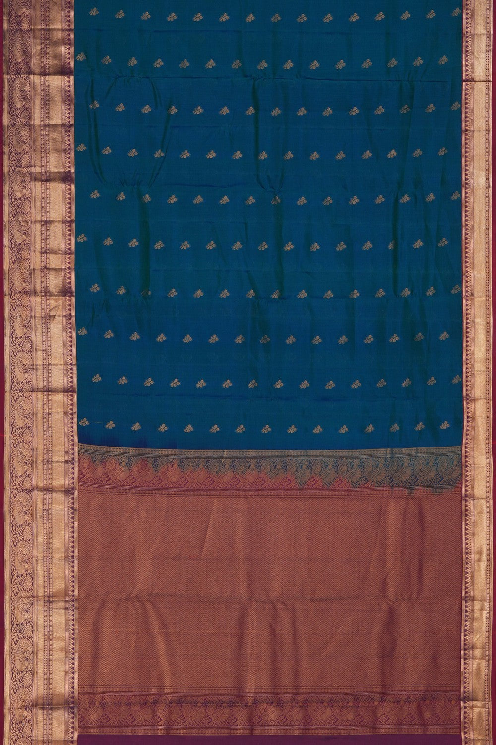 Image of South Silk Teal Blue Saree