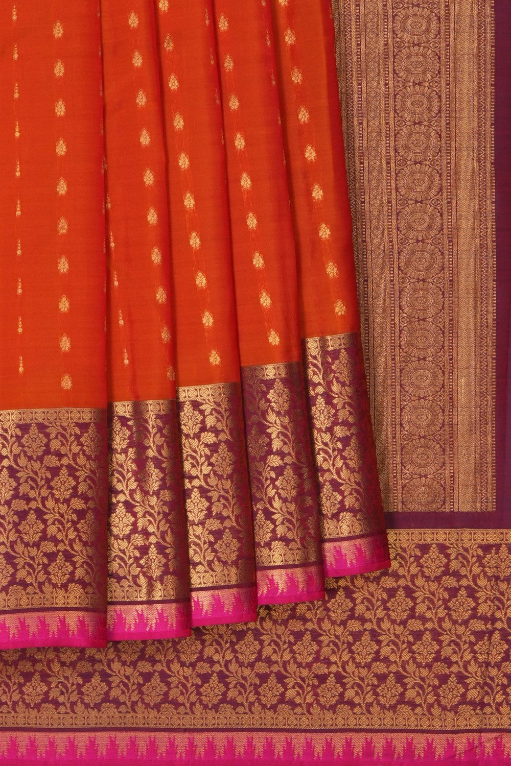 Image of South Silk Orange Saree