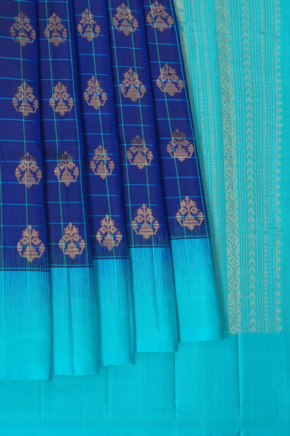 Image of South Silk Navy Blue Saree