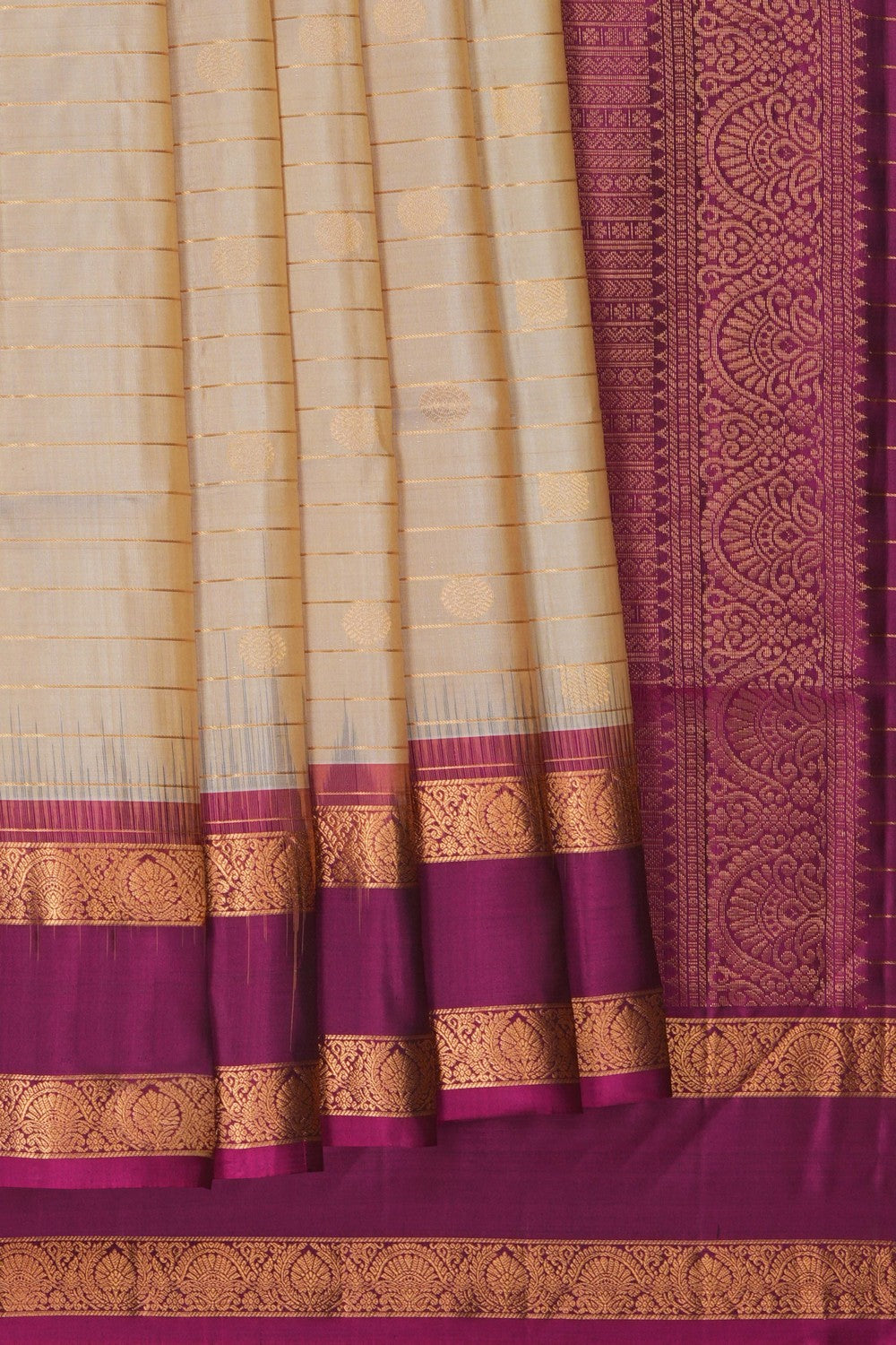 Image of South Silk Off-White Saree