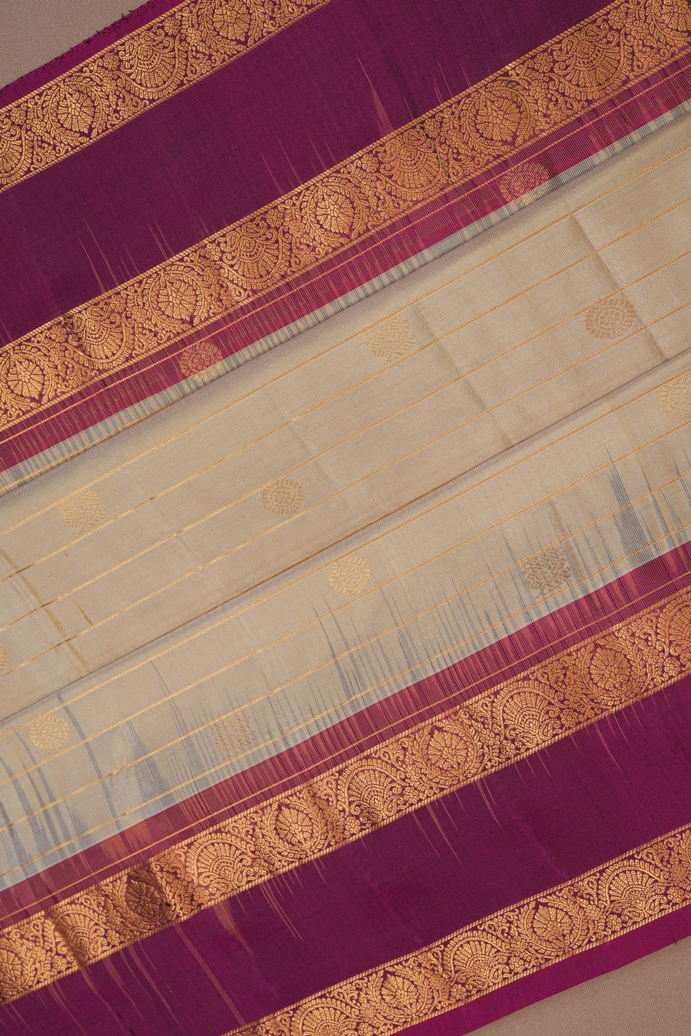 Image of South Silk Off-White Saree