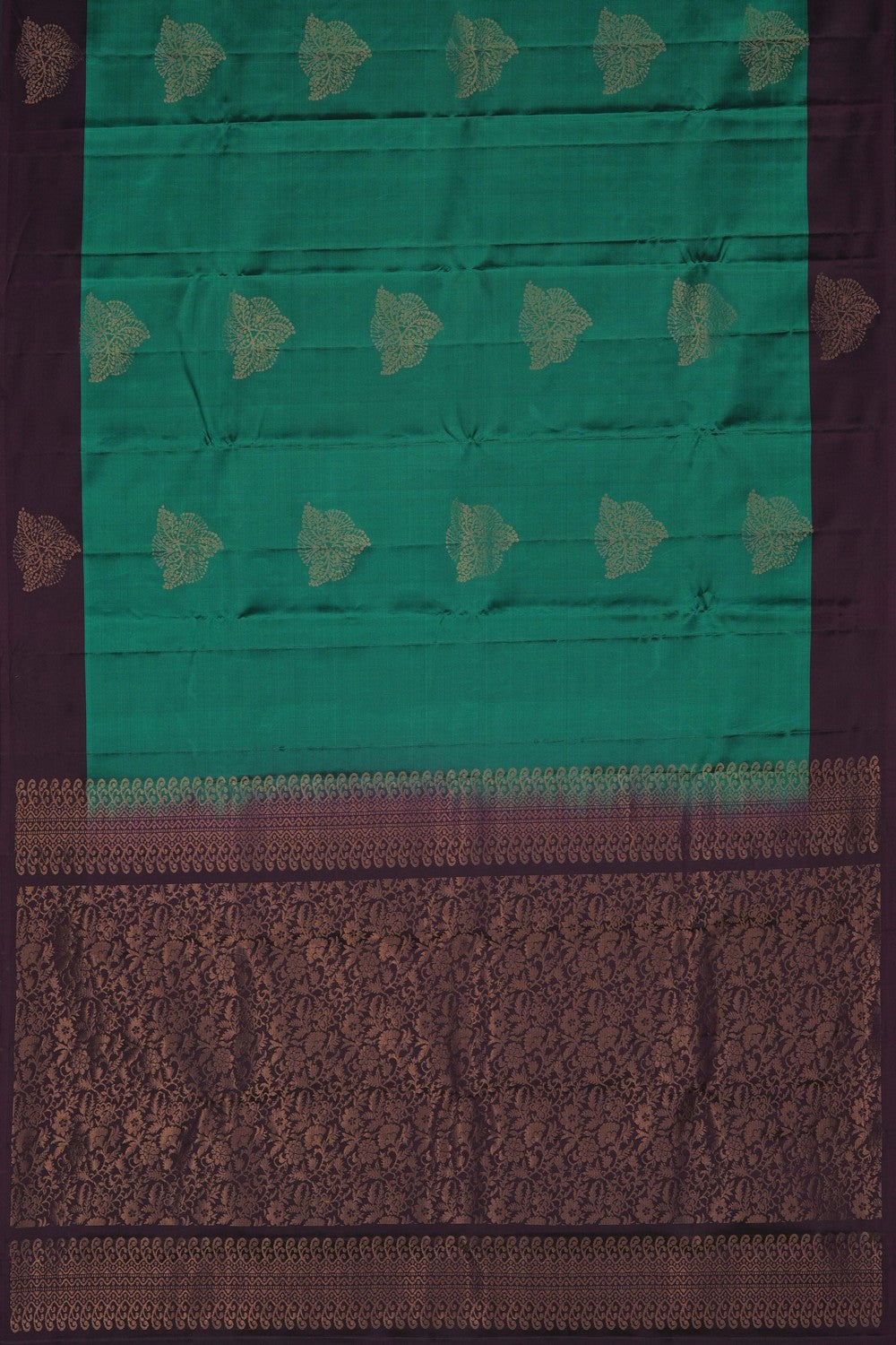 Image of Teal Green South Silk Saree