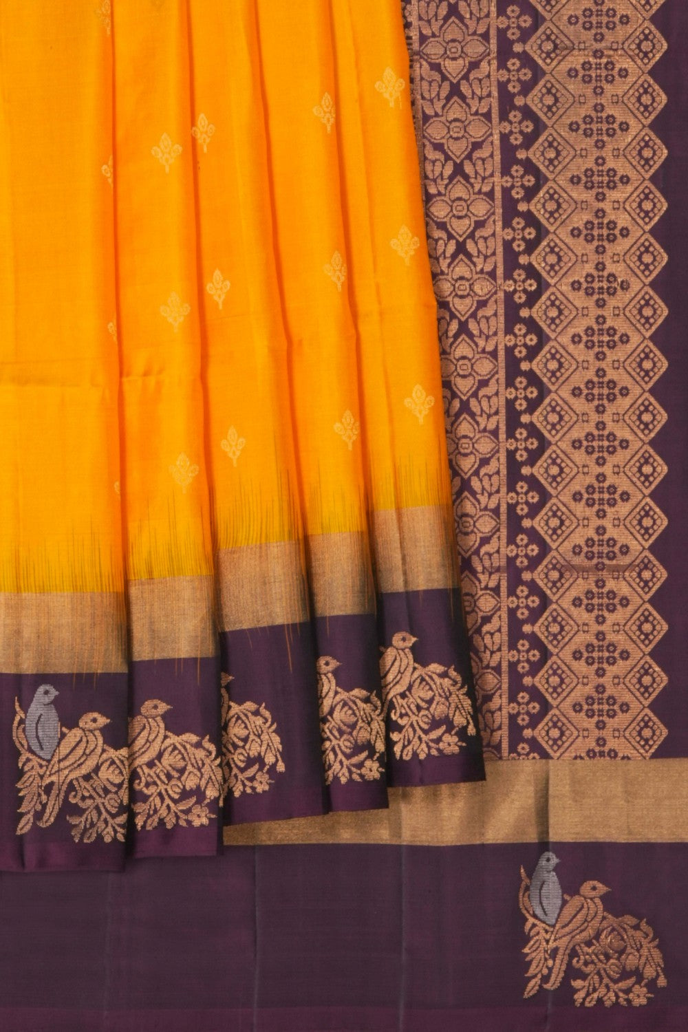 Image of South Silk Yellow Saree
