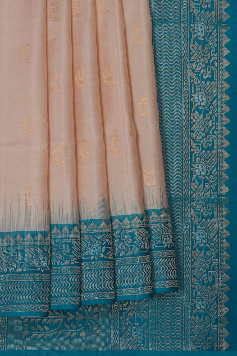 Image of South Silk Off-White Saree