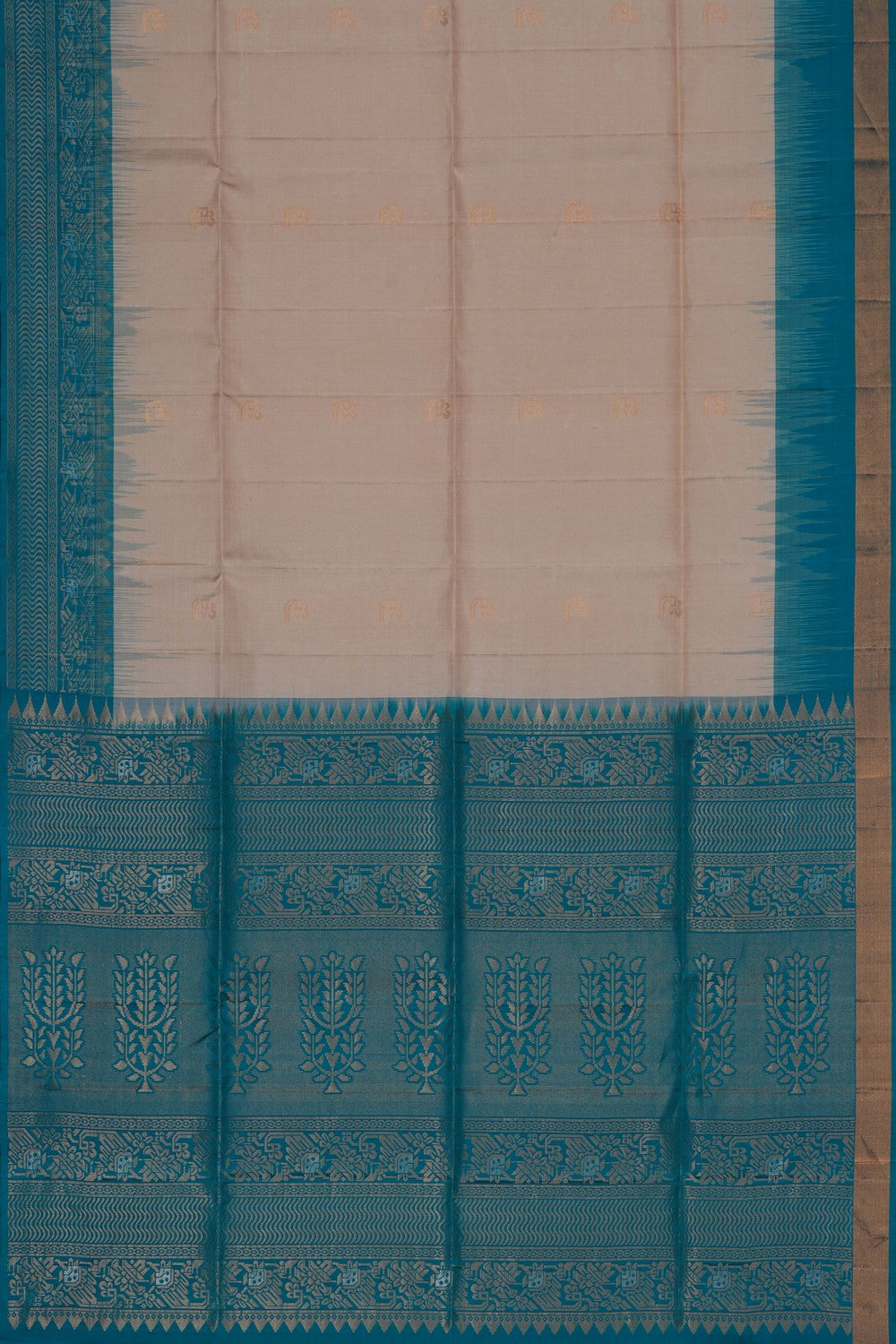 Image of South Silk Off-White Saree