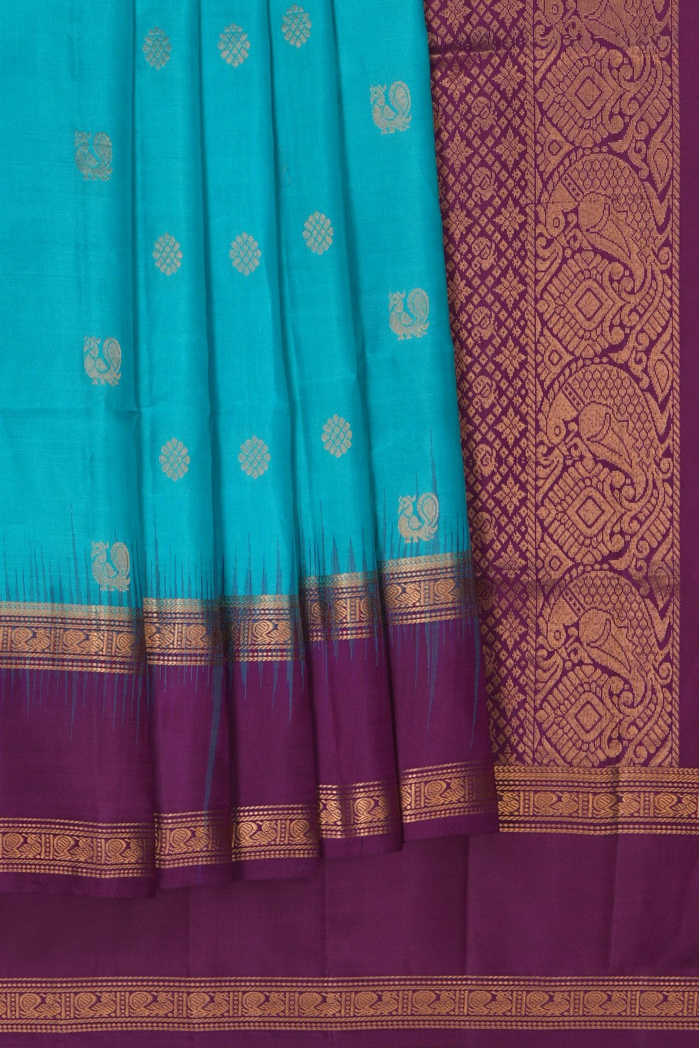 Image of South Silk Blue Saree