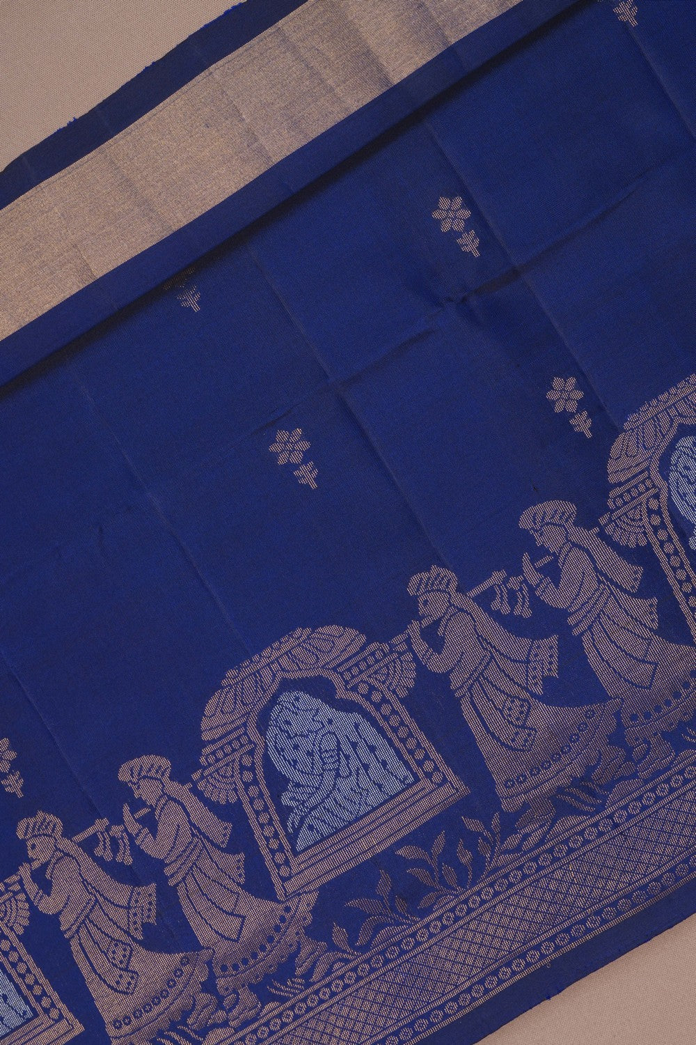 Image of Navy Blue South Silk Saree