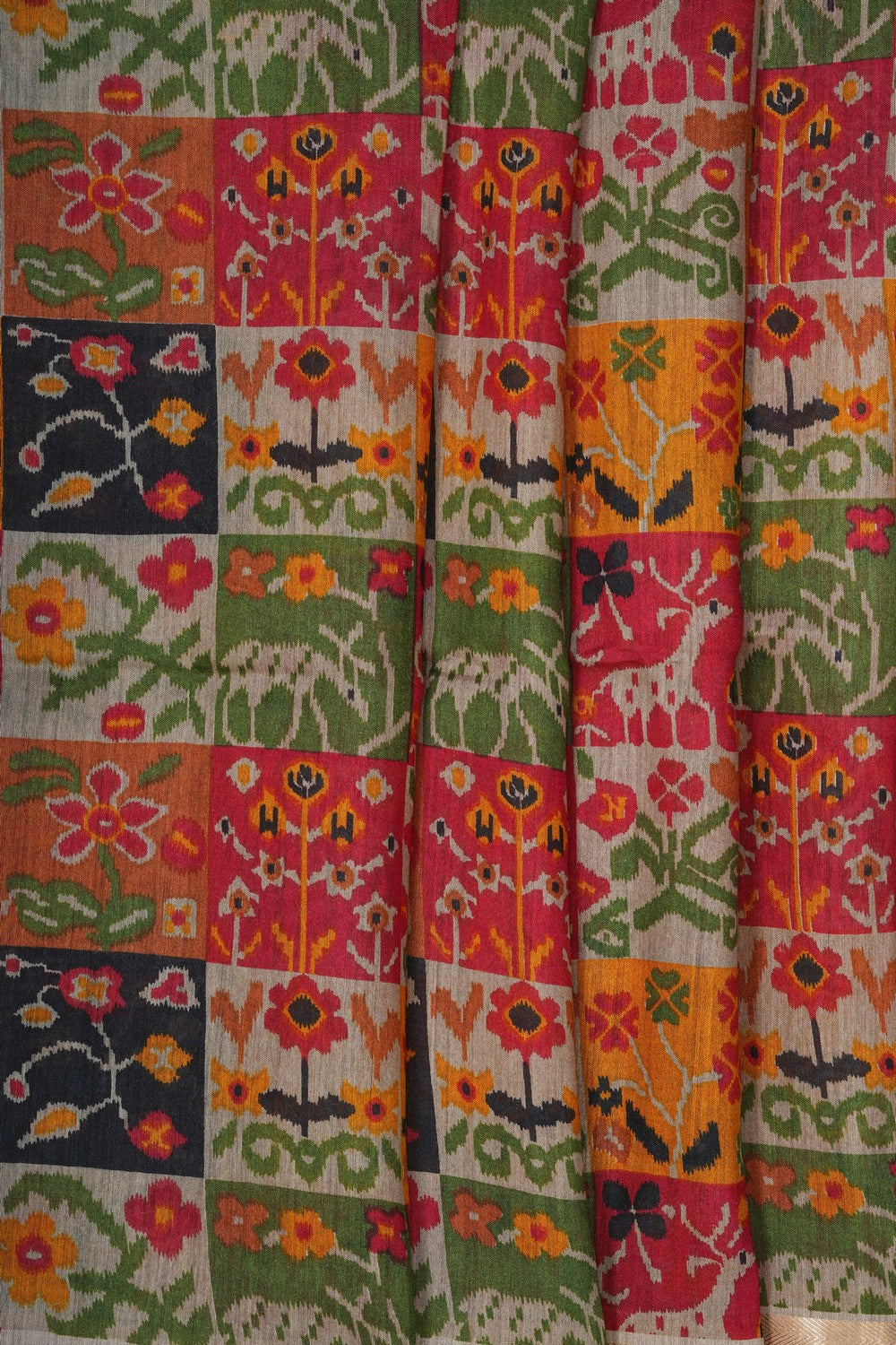 Image of Desi Tussar Silk Red Saree