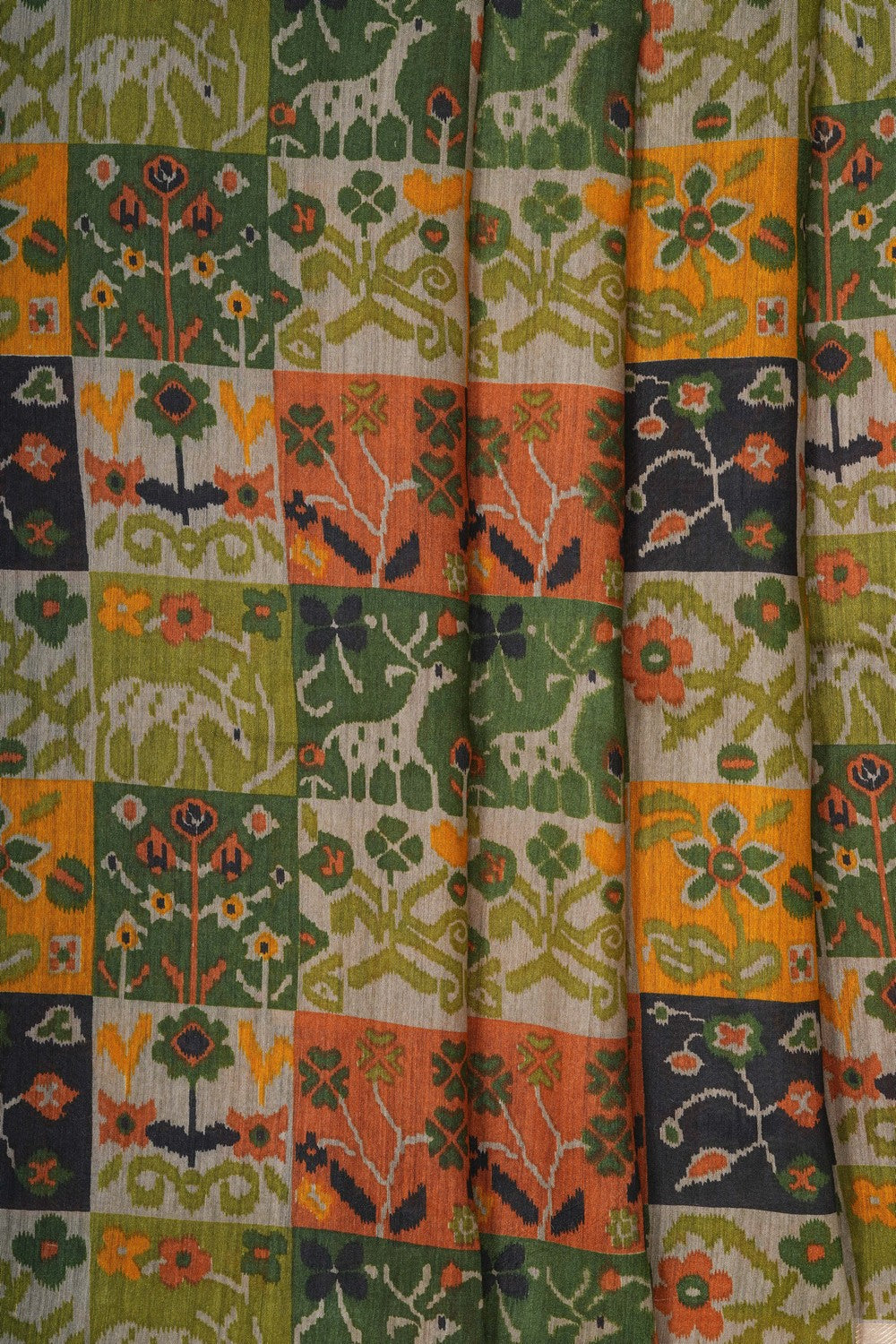 Image of Desi Tussar Silk Green Saree