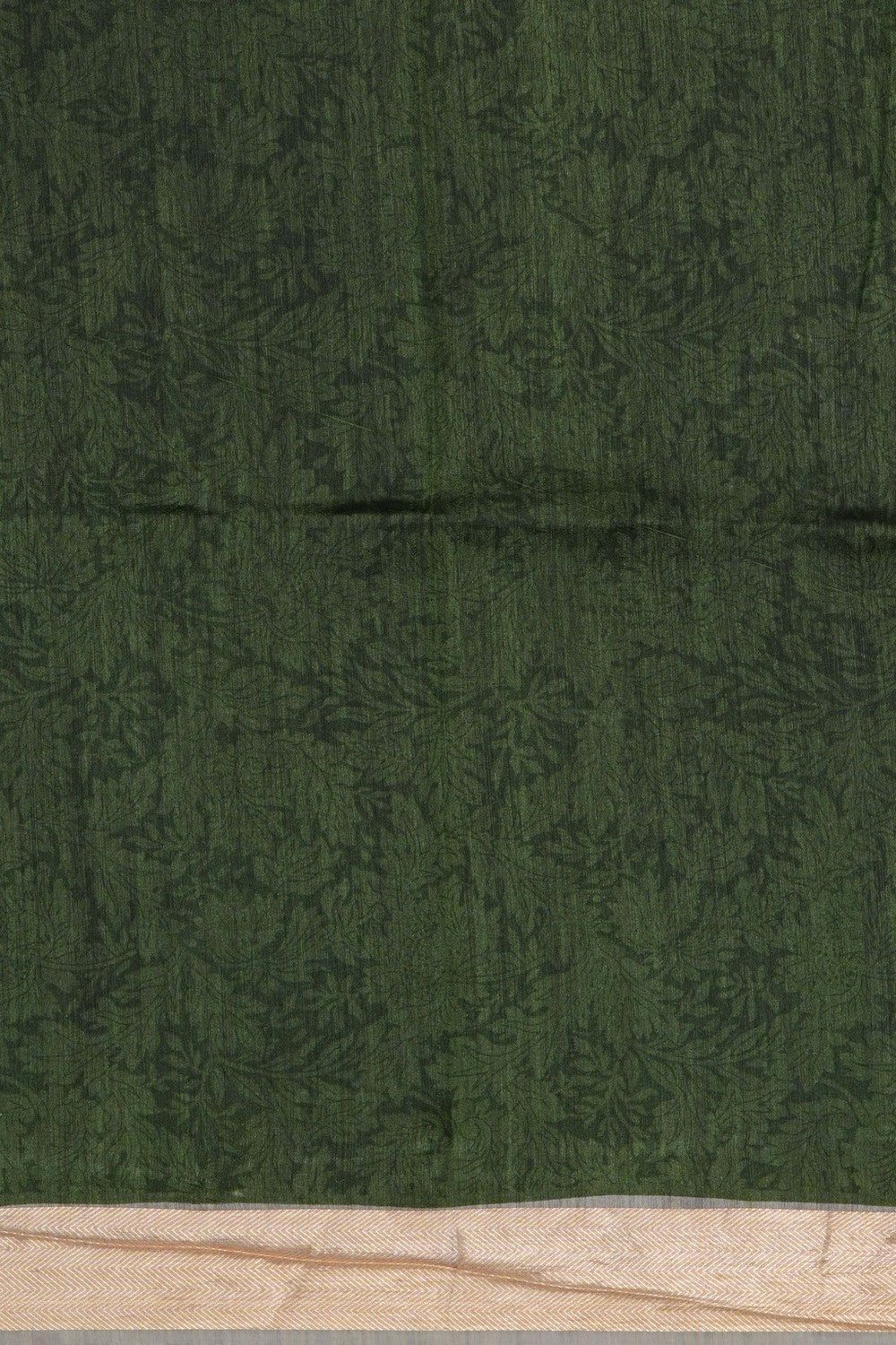 Image of Desi Tussar Silk Green Saree