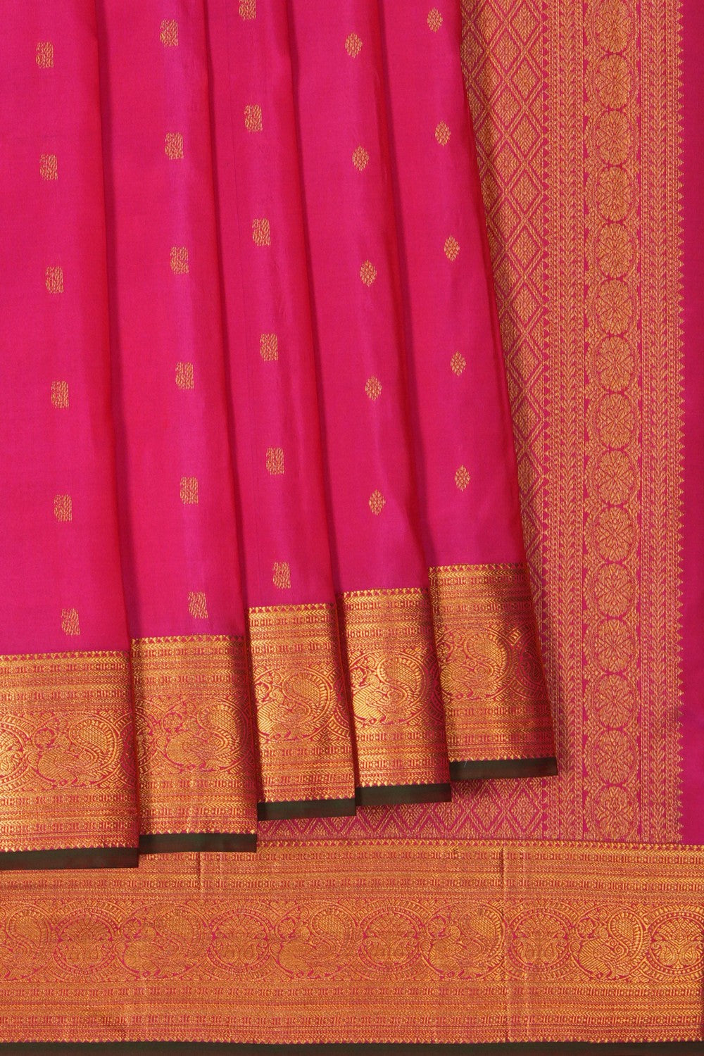 Image of South Silk Fuchsia-Pink Saree