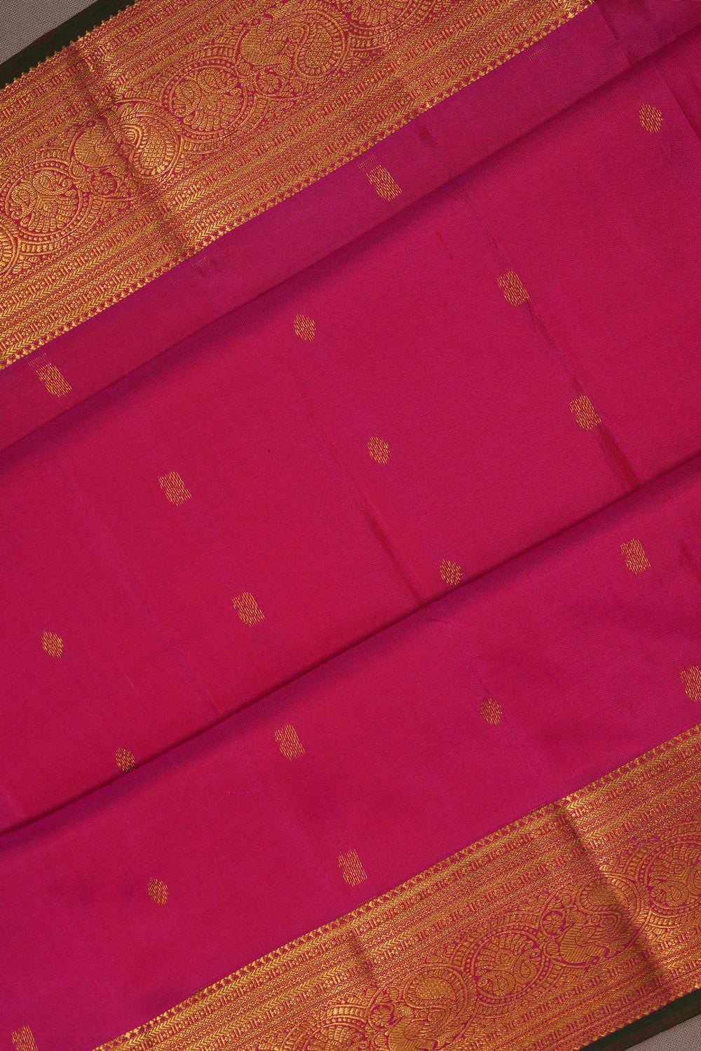 Image of South Silk Fuchsia-Pink Saree