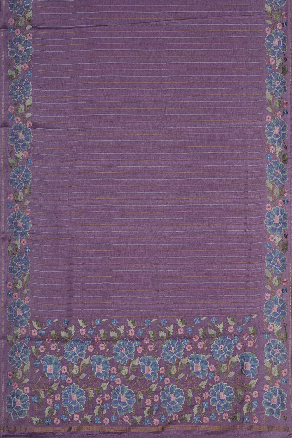 Image of Desi Tussar Silk Purple Saree