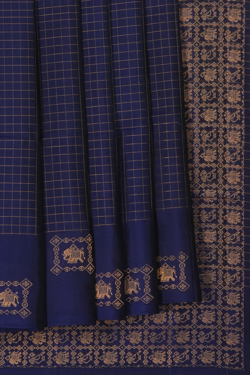 Image of Navy Blue South Silk Saree