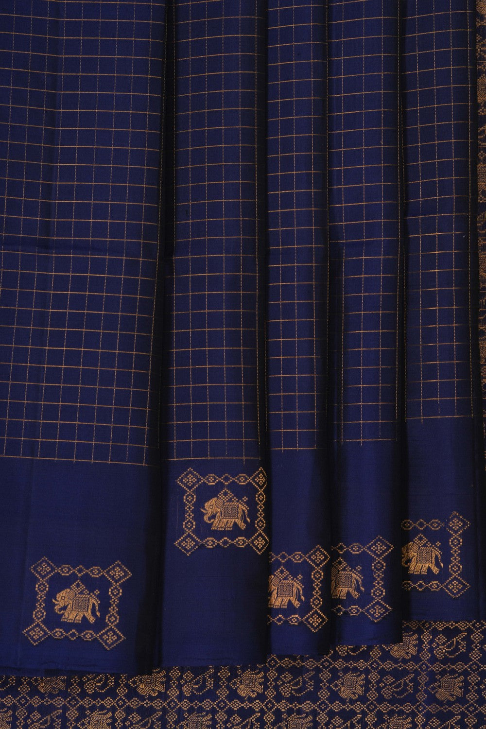 Image of Navy Blue South Silk Saree