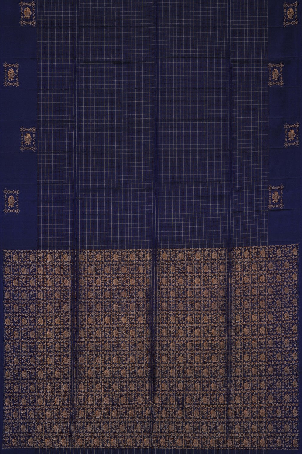 Image of Navy Blue South Silk Saree