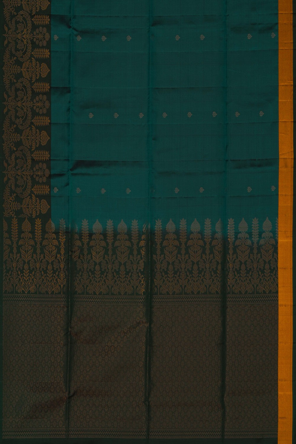 Image of Teal Green South Silk Saree