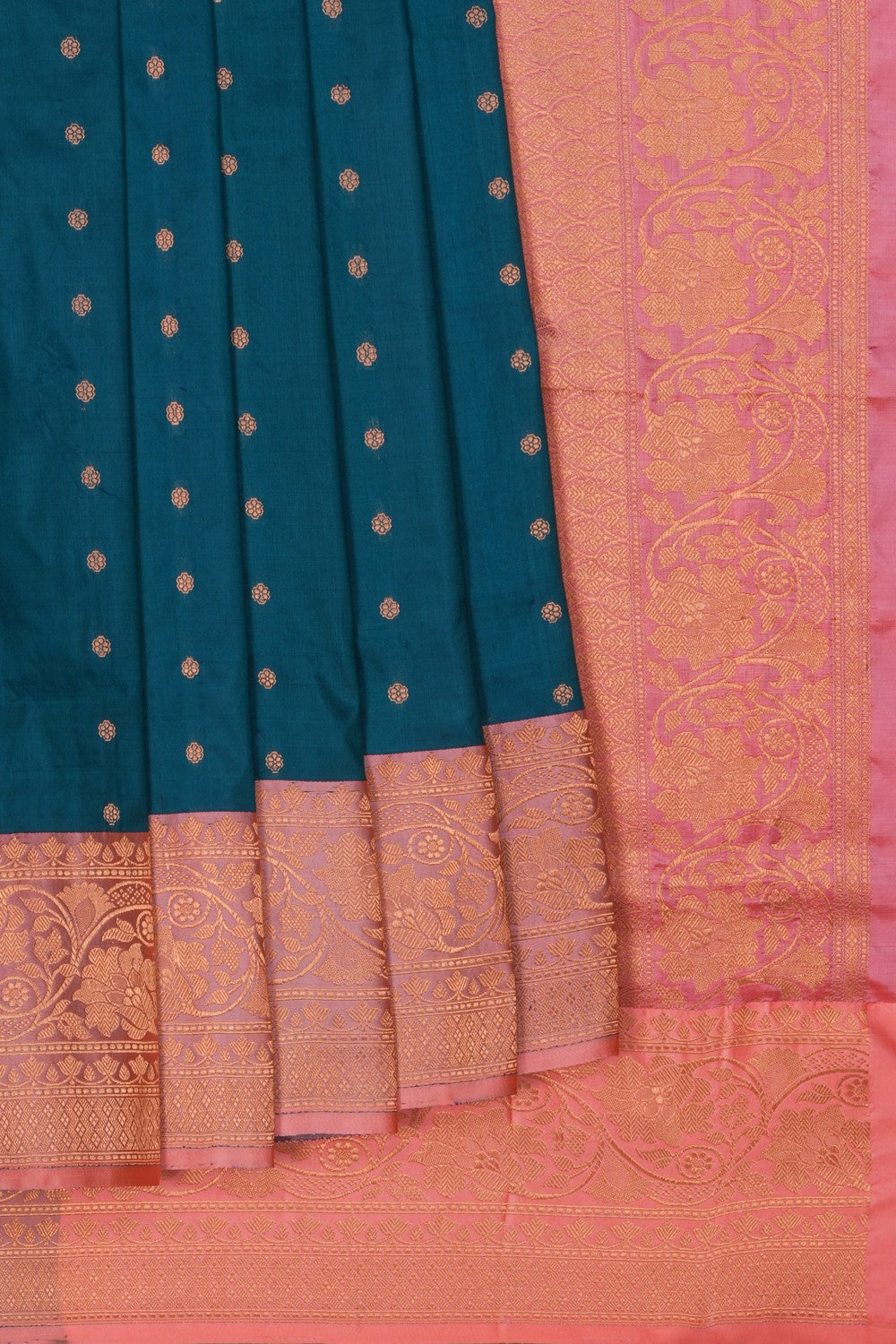 Image of Banarasi Silk Peacock Blue Saree