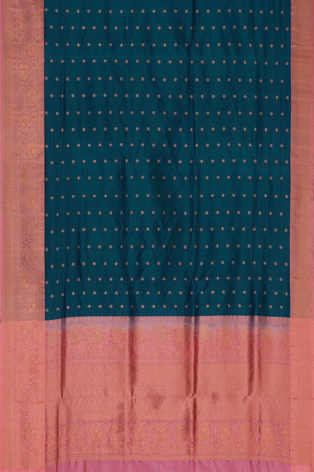 Image of Banarasi Silk Peacock Blue Saree