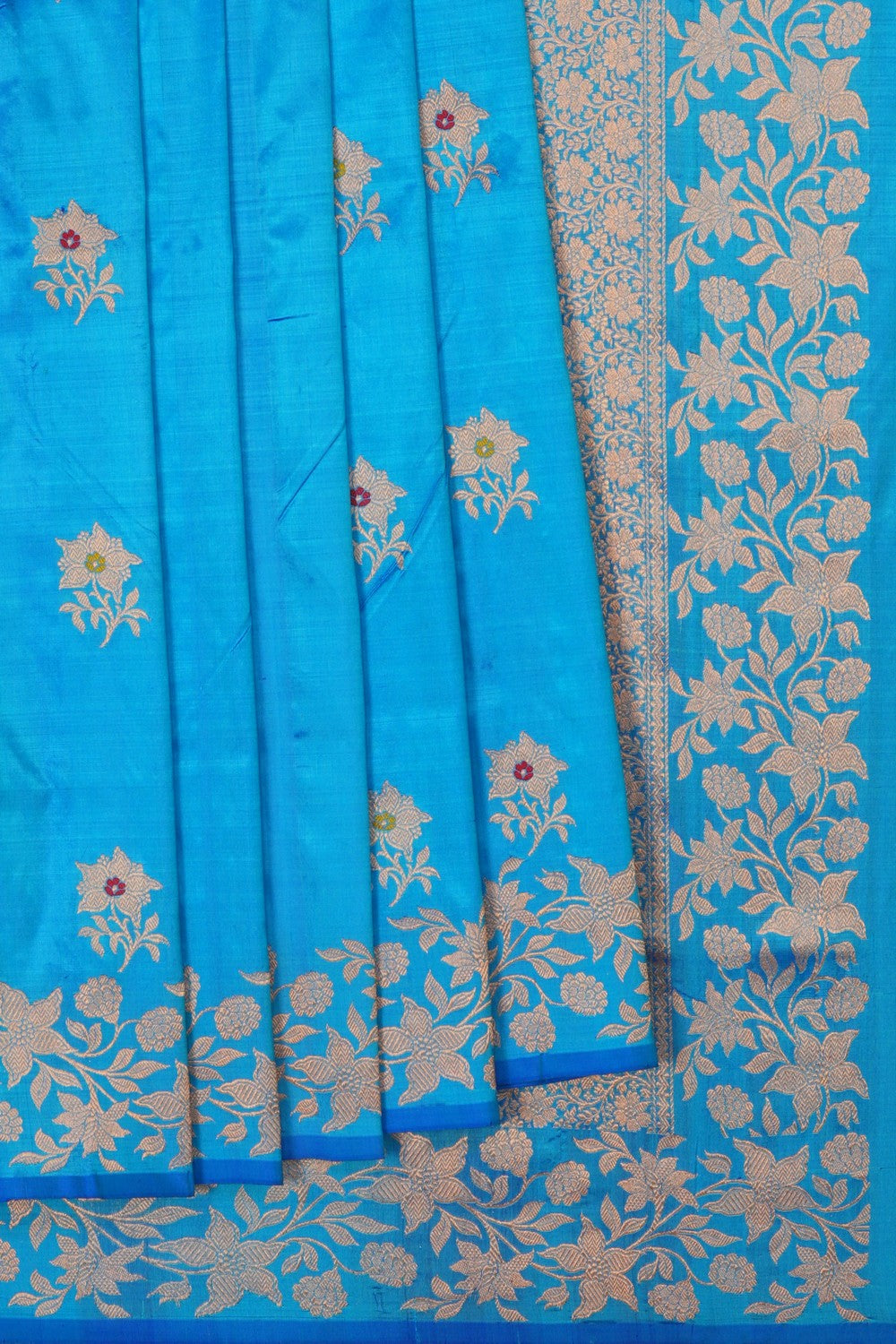 Image of Banarasi Silk Blue Saree