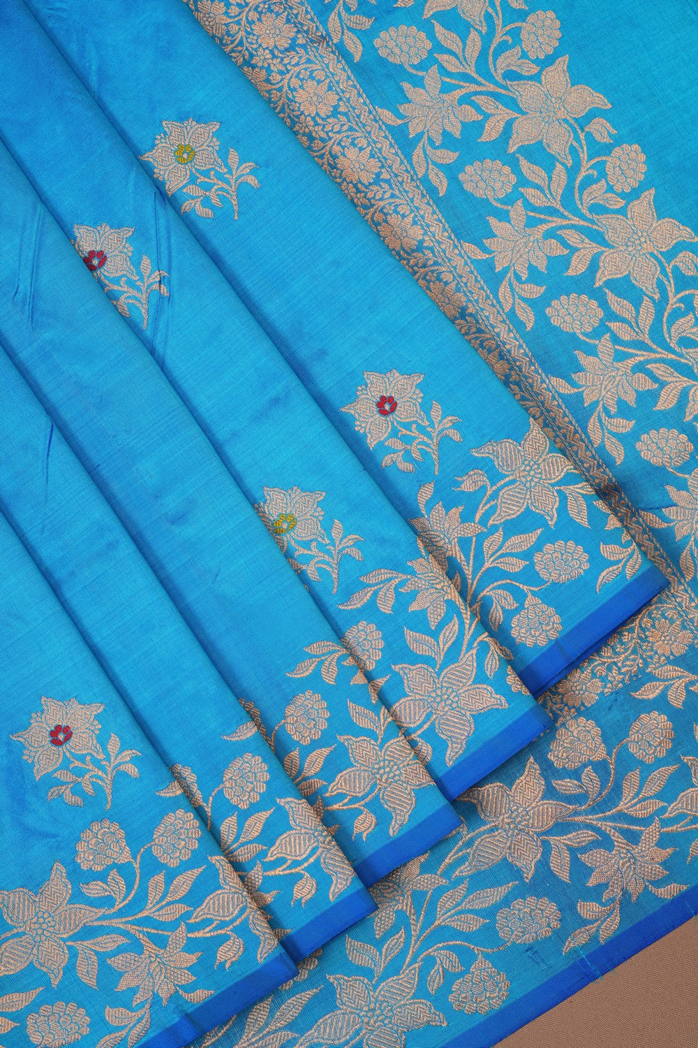Image of Banarasi Silk Blue Saree