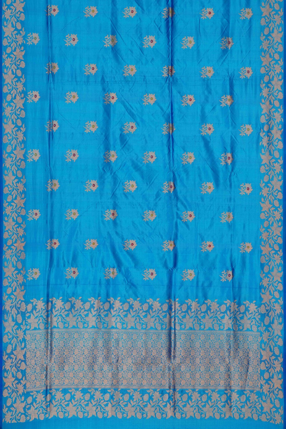 Image of Banarasi Silk Blue Saree