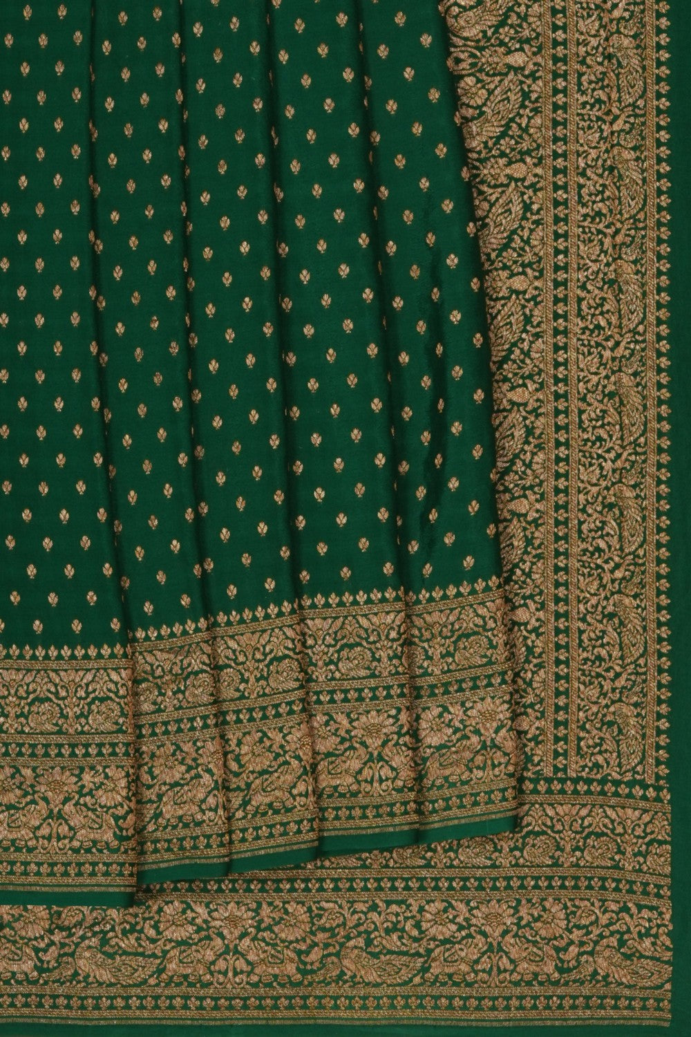 Image of Banarasi Crepe Green Saree