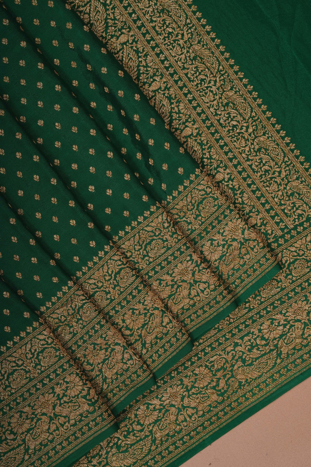 Image of Banarasi Crepe Green Saree