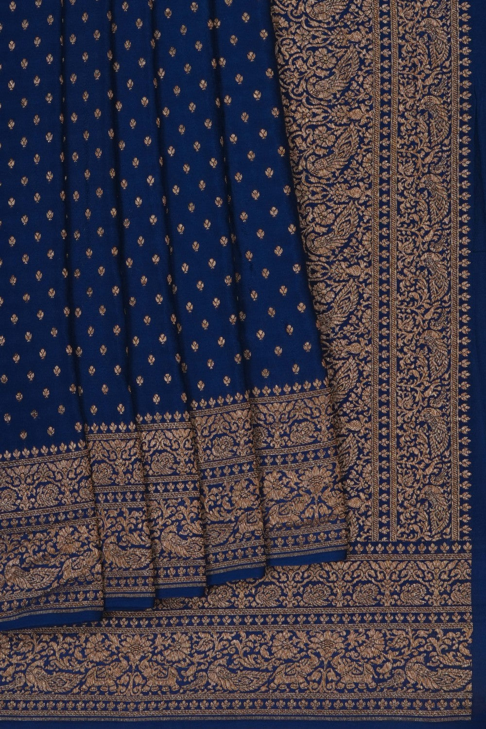Image of Banarasi Crepe Blue Saree
