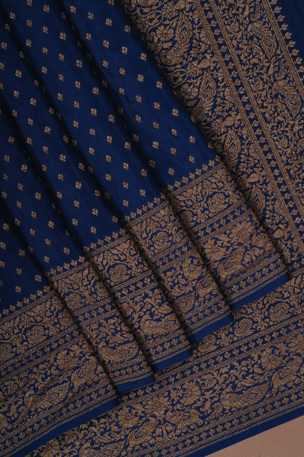 Image of Banarasi Crepe Blue Saree