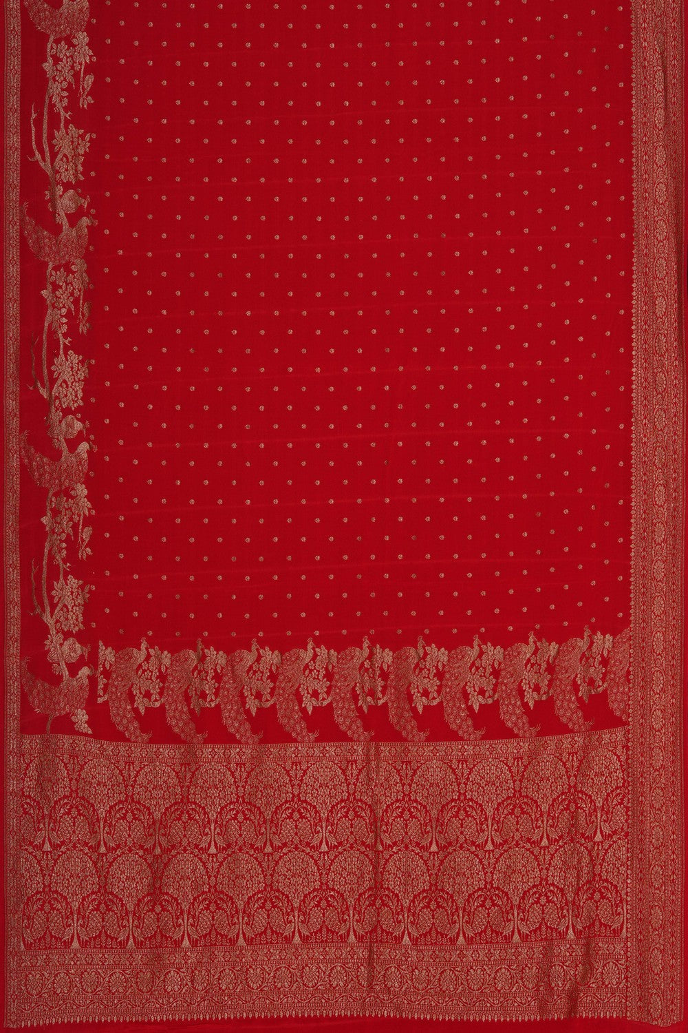 Image of Banarasi Crepe Red Saree