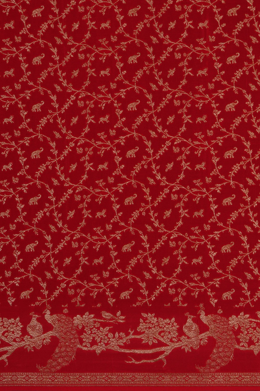 Image of Banarasi Crepe Red Saree