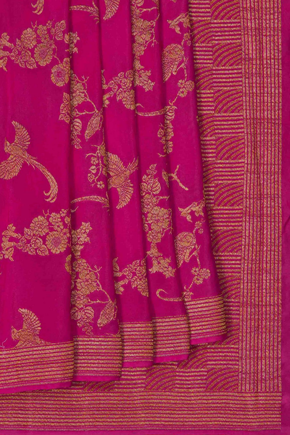 Image of Banarasi Crepe Pink Saree