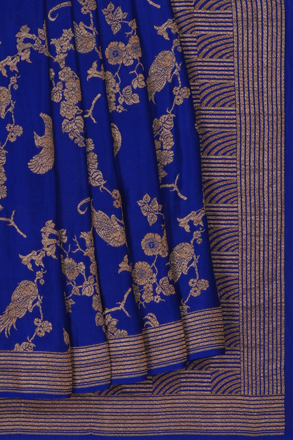Image of Banarasi Crepe Indigo Blue Saree