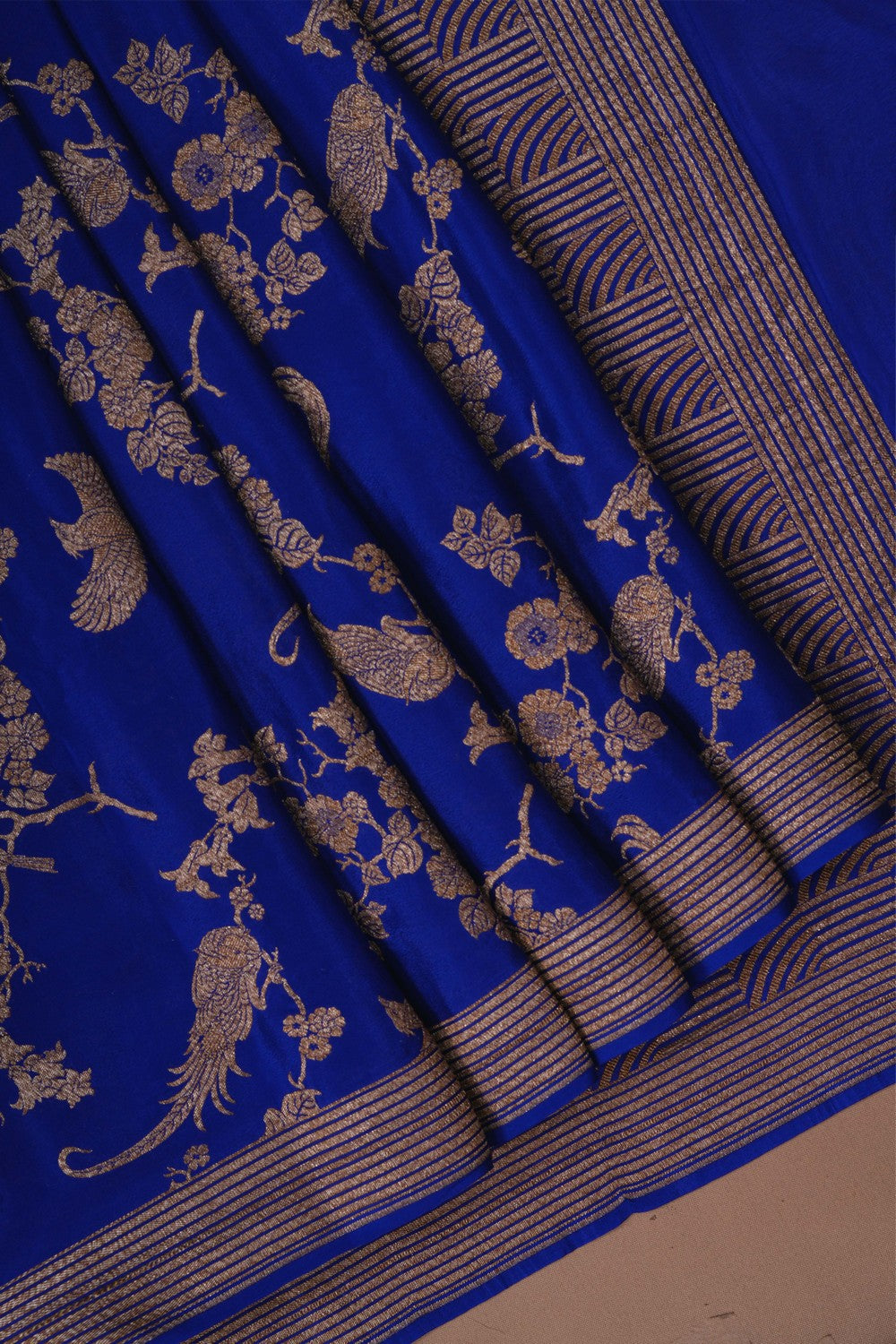 Image of Banarasi Crepe Indigo Blue Saree