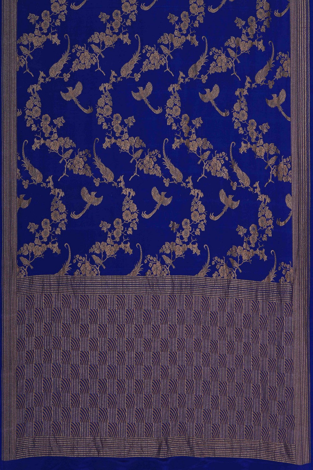 Image of Banarasi Crepe Indigo Blue Saree