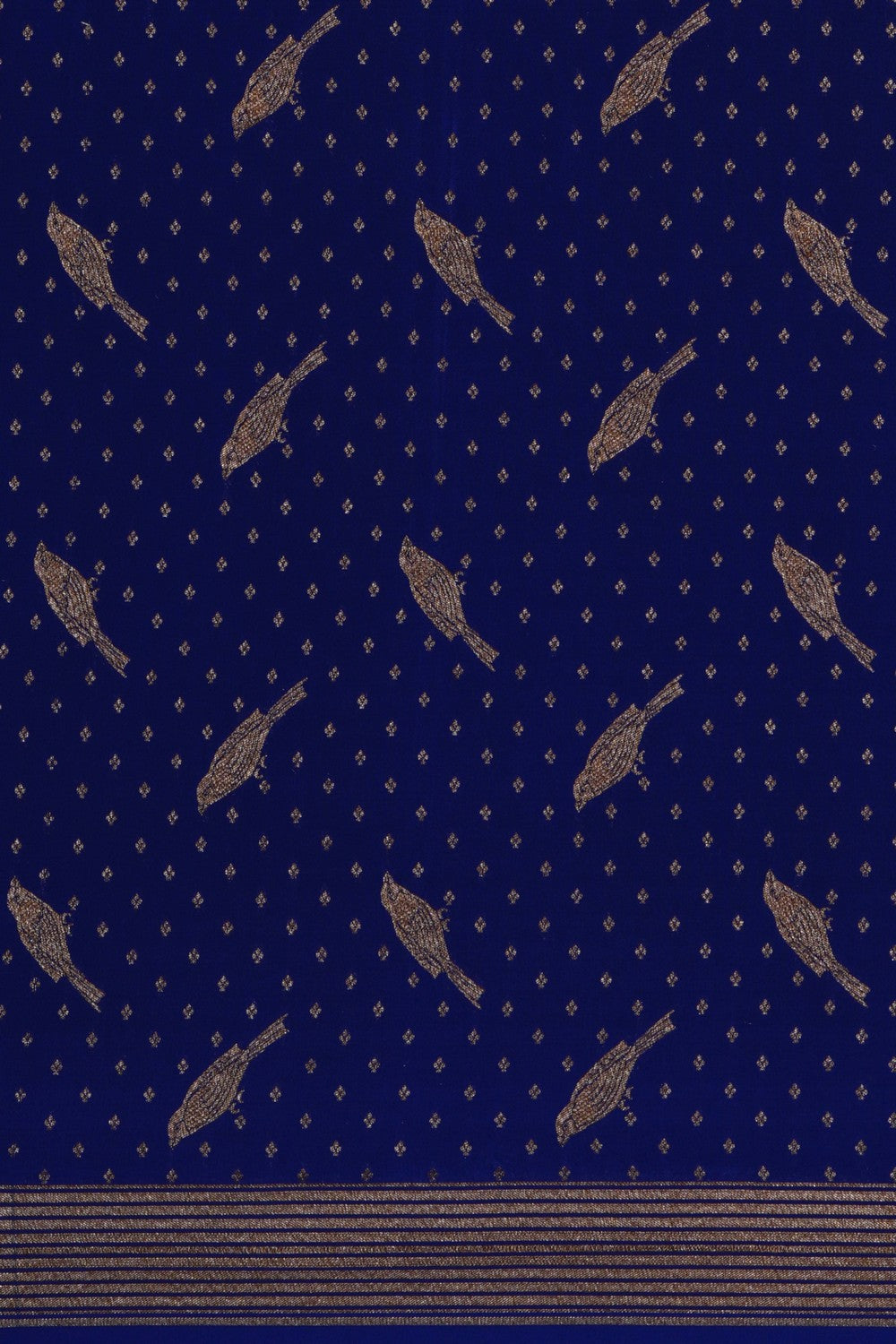 Image of Banarasi Crepe Indigo Blue Saree