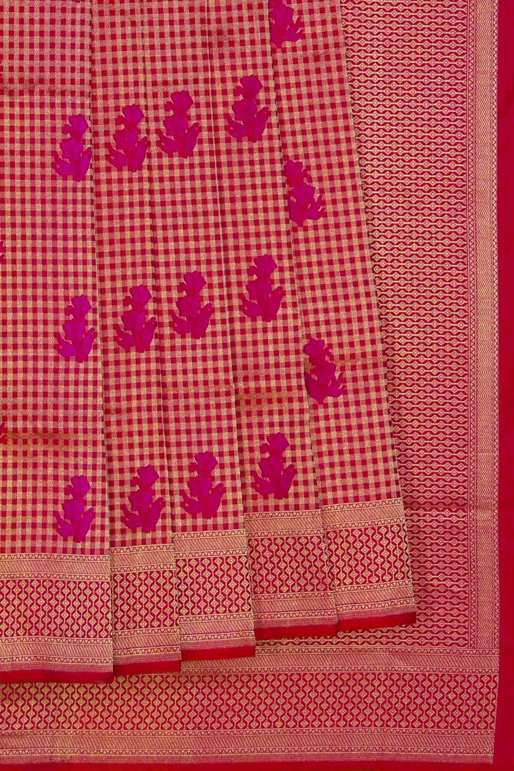 Image of Banarasi Silk Fuchsia Pink Saree