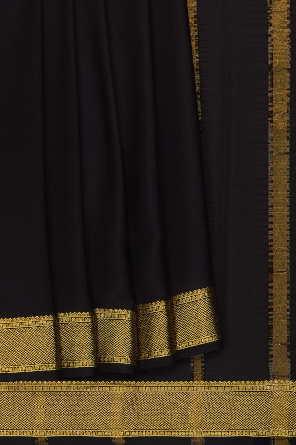 Image of Black Crepe Silk Saree