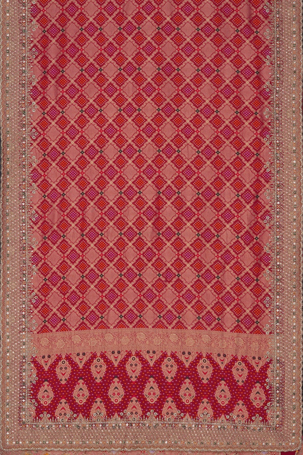 Image of Pink Bandhani Georgette Saree