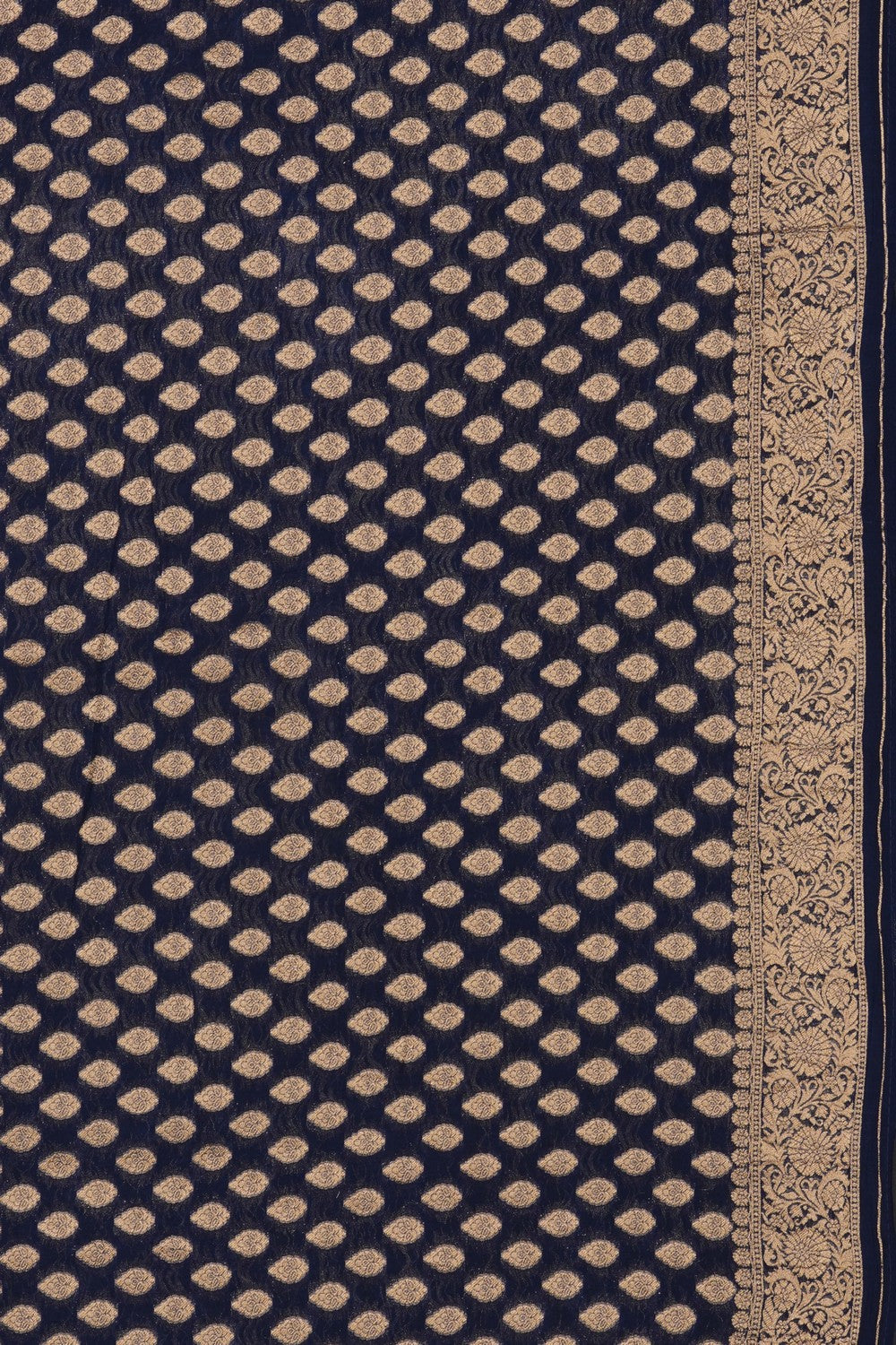Image of Bandhani Navy Blue Georgette Saree