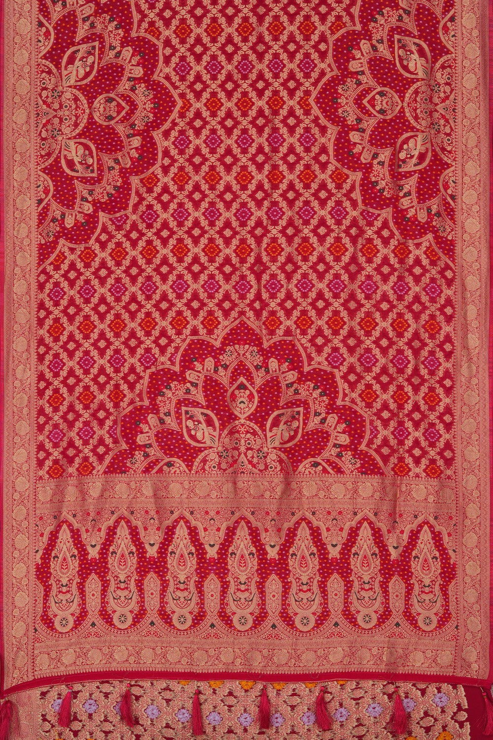 Image of Bandhani Pink Georgette Saree