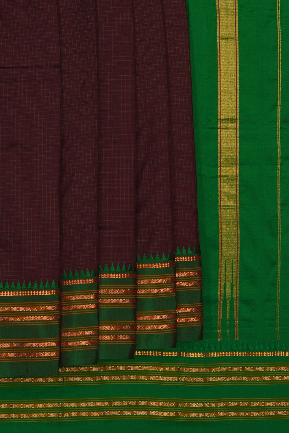 Image of Narayanpet Silk Brown Saree