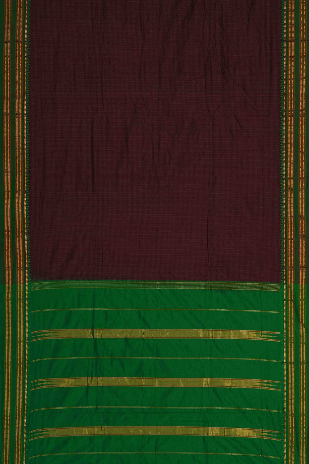 Image of Narayanpet Silk Brown Saree
